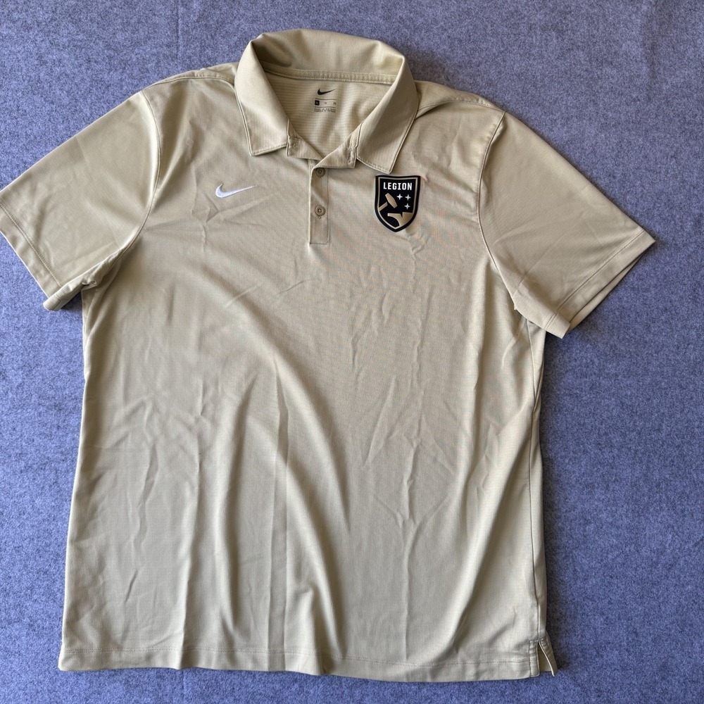Nike Mens Birmingham Legion FC Dri-FIT Polo Shirt XL Tan Khaki Soccer Golf